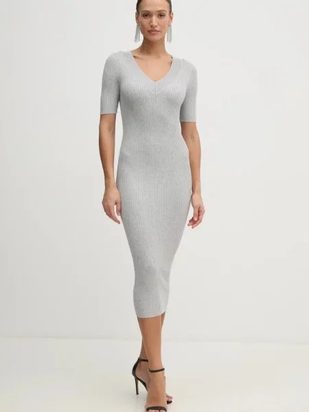 Guess Плетена рокля сив