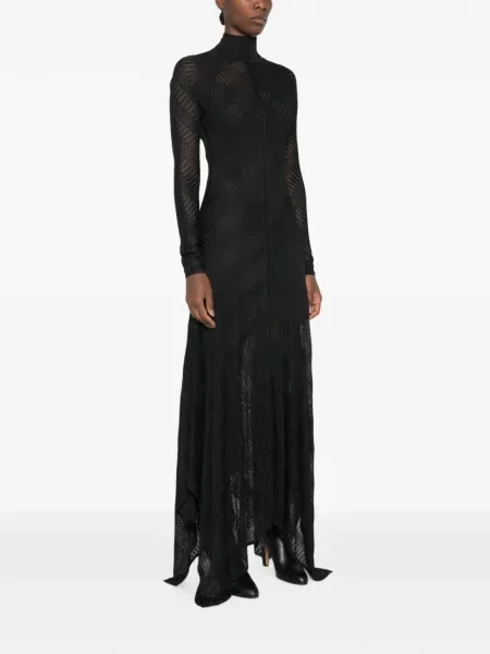 Rochie maxi Zimmermann tricotate asimetrică negru