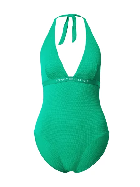 Plavky jednodielne dámske Tommy Hilfiger Halter One Piece Rp olympic green zelená