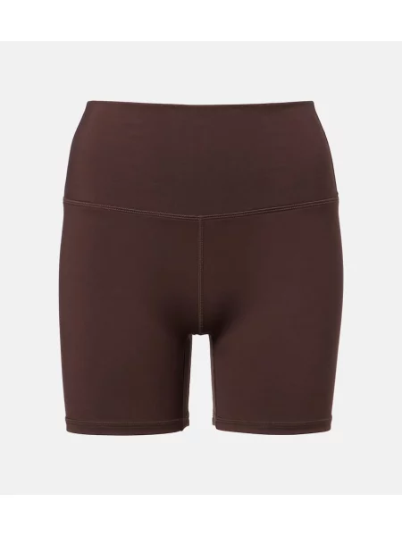 Pantaloni scurți Varley cu talie înaltă biker maro