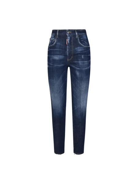 Wysokie Jeansy Skinny Twiggy niebieskie