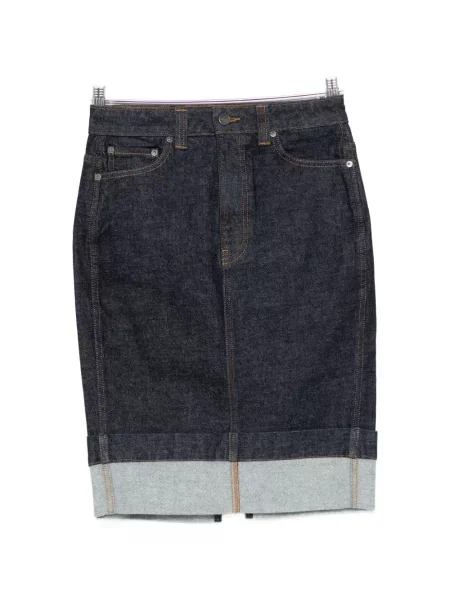 Spódnica midi Khaite do kolan niebieska