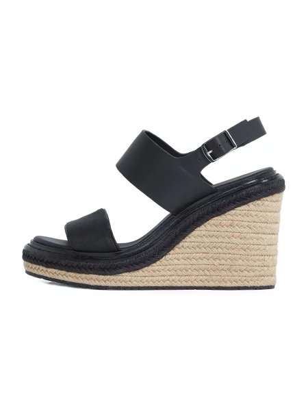 Calvin Klein Espadrile Wedge Sandal 70 He negru
