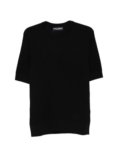 Tricou Dolce & Gabbana tricotate scurt negru