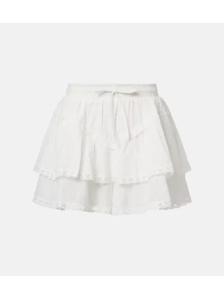 Pantaloni scurți Poupette St Barth cu broderie alb