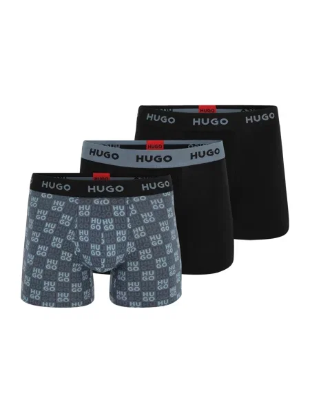 HUGO Boksarice pastelno modra / antracit / dimno-siva črna