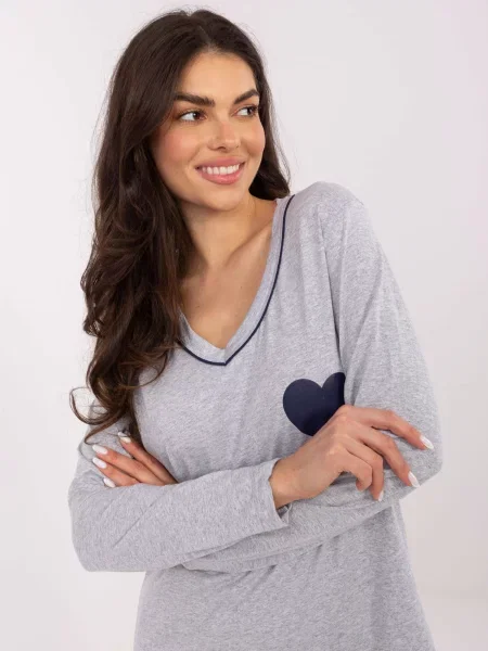 Cămașă de noapte Forever Pink cu motiv cu inimi albastru