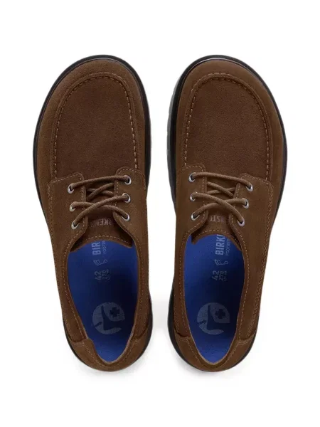 Σκαρπινια Birkenstock με κορδόνια σουέντ καφέ