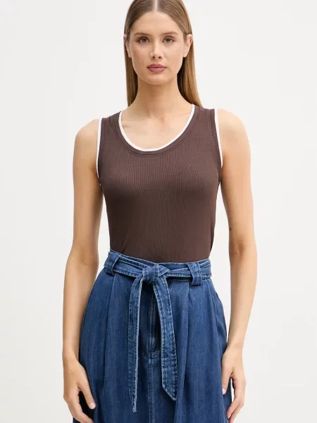 United Colors of Benetton top viskozen rjava