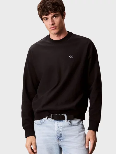 Махровий світшот Calvin Klein Jeans чорний