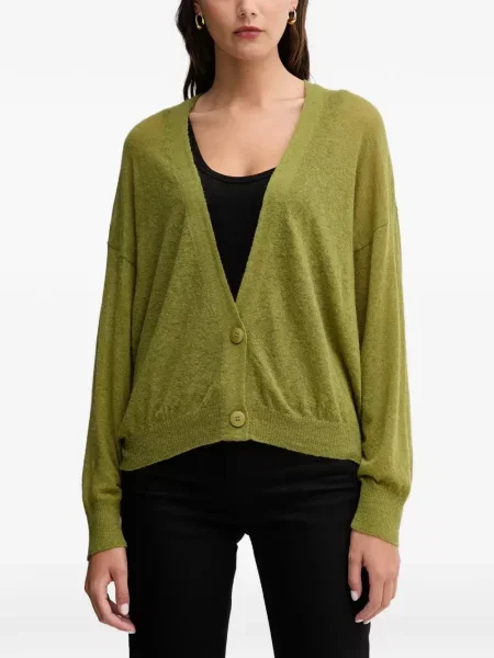 Cardigan Benetton cu decolteu în V verde