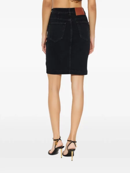 Fustă din denim Balmain negru