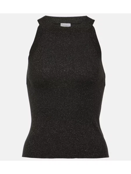 Top Brunello Cucinelli de mătase negru