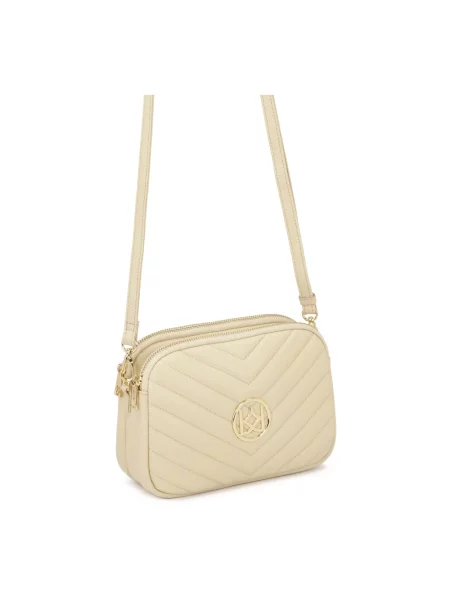 Torebka crossbody Kazar skórzana beżowa