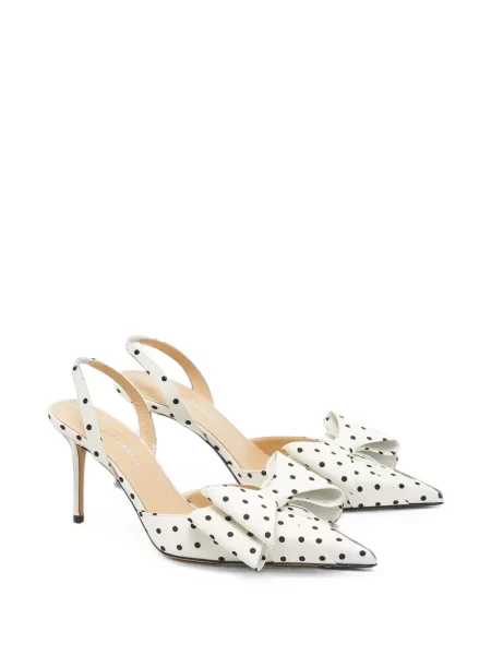 Pantofi cu toc Mach & Mach cu funde slingback alb