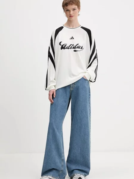 Adidas longsleeve beżowy