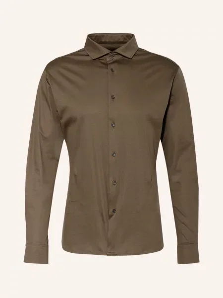 Artigiano Žerzejová Košile Classic Fit khaki