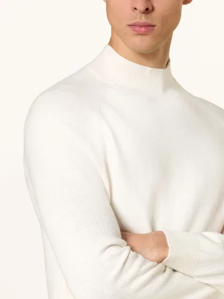 Sweter z dzianiny o kroju regular fit z mieszanki bawełny model ‘TITO’ Strellson biały