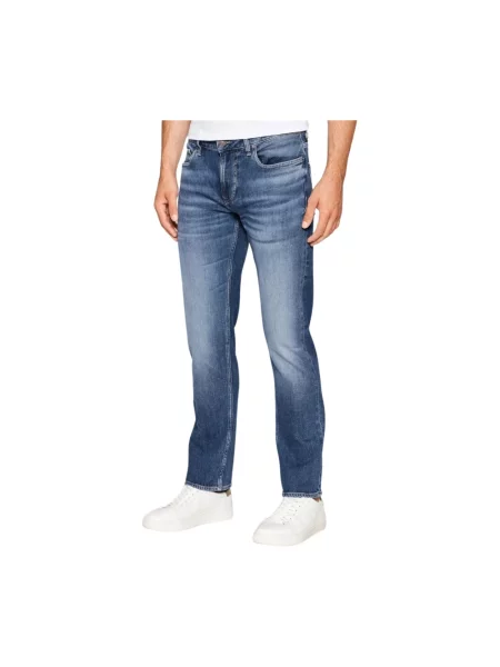 Proste jeansy Guess ze stretchu niebieskie