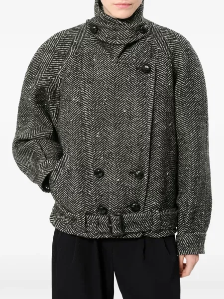 Palton Isabel Marant cu model herringbone negru