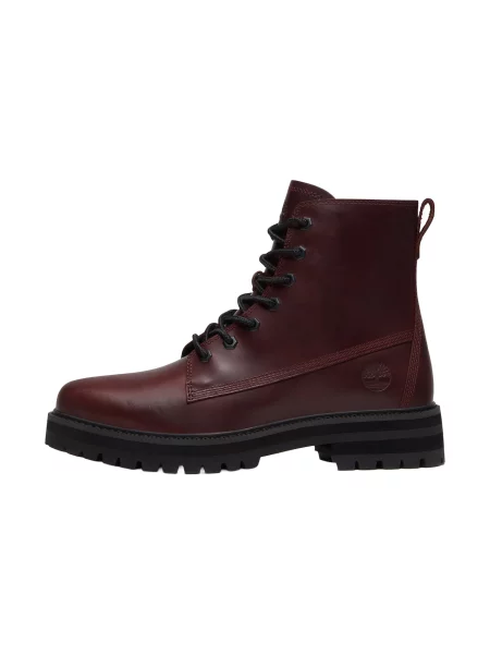 TIMBERLAND Bocanci cu șireturi bordeaux roșu