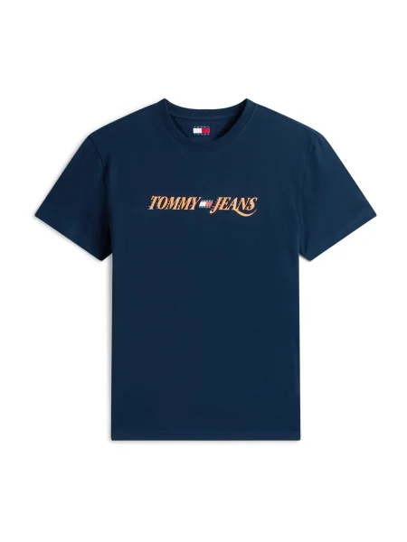 Tommy Jeans Tričko námornícka / šafránová modrá