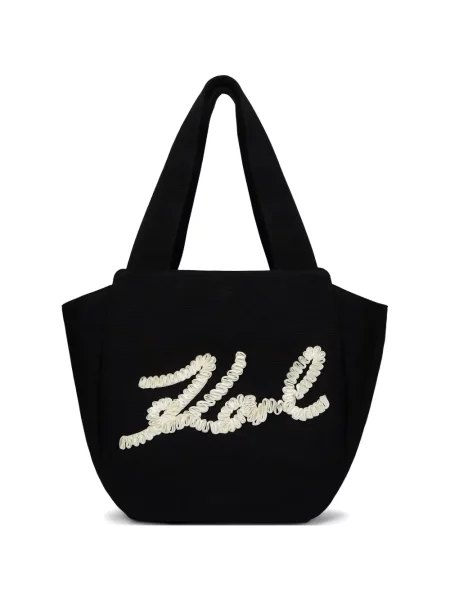 Shopper kabelka Karl Lagerfeld s volány černá