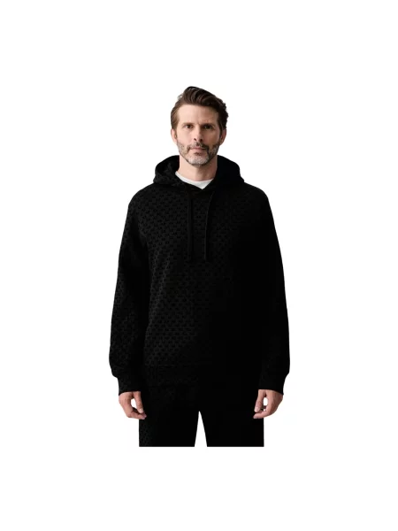 Armani Exchange bluza z kapturem z bawełną niebieska