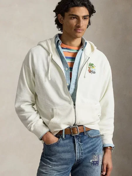 Polo Ralph Lauren hanorac cu glugă pentru bărbați din bej