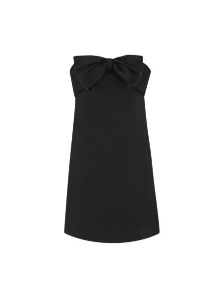 Sukienka Saint Laurent z kokardką bez ramiączek czarna