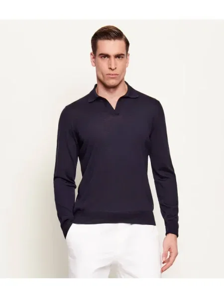 Gran Sasso Gyapjú kötött pulóver kék