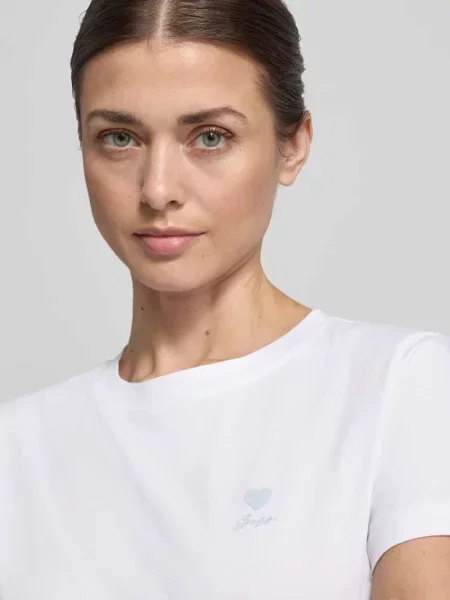 T-shirt o kroju regular fit z czystej bawełny model Boss Orange biała