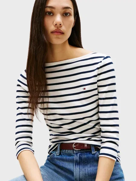 Смугастий лонгслів Tommy Hilfiger білий