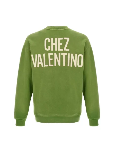 Haftowana lniana bluza Valentino zielona