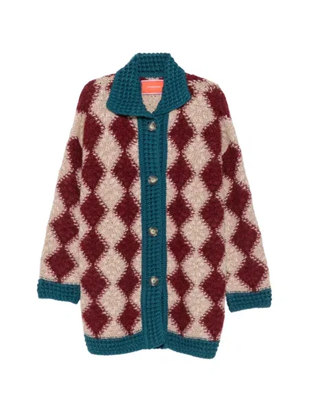 Cardigan La Doublej tricotate cu model argyle