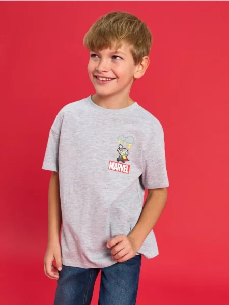 Sinsay Tričko Marvel Kawaii Art Collection šedá