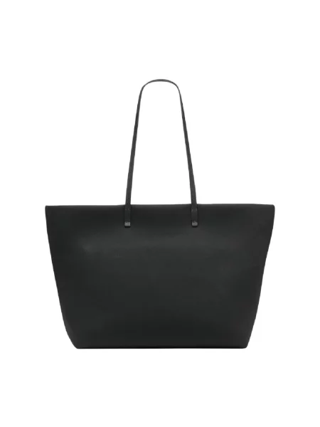 Lniana shopperka Dkny elegancka czarna