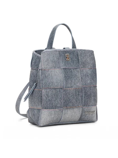 Раница Desigual YOKO PU DENIM SU малък с десен сиво