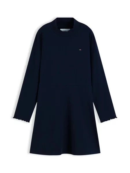 Tommy Hilfiger haljina A-kroja od pamuka s elastanom plava