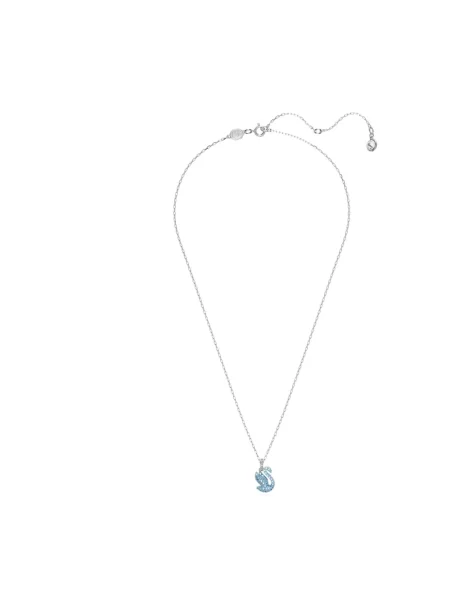 Lniany naszyjnik Swarovski szary