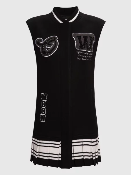 Комбінована сукня міні Meteor з нашивками Off-white чорна