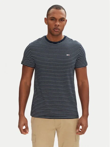 Тениска Tommy Jeans с десен тъмносиньо