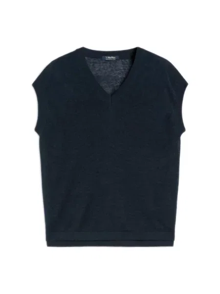 Dzianinowy sweter Max Mara niebieski