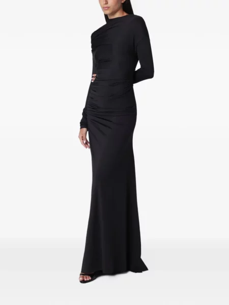 Lung rochie maxi Victoria Beckham drapată negru