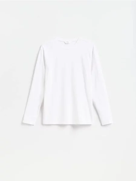 Reserved Tricou cu mânecă lungă din alb