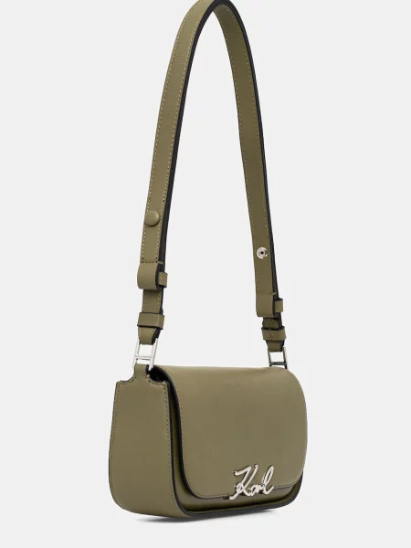 Karl Lagerfeld crossbody kabelka dámska kožená K/SIGNATURE zelená