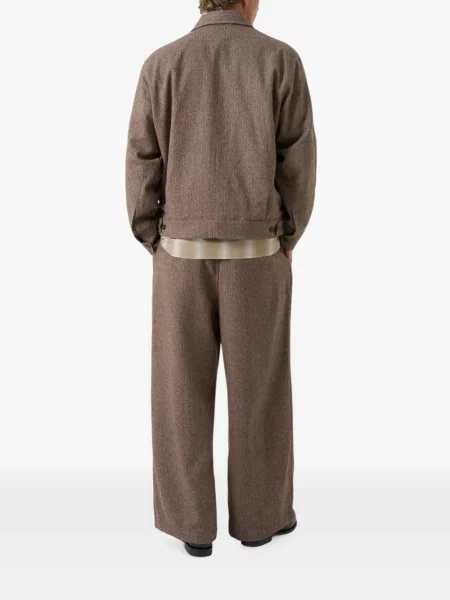Geacă Universal Works cu model herringbone maro