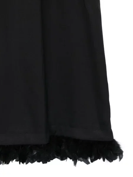 Rochie maxi Plan C fără mâneci cu pene negru