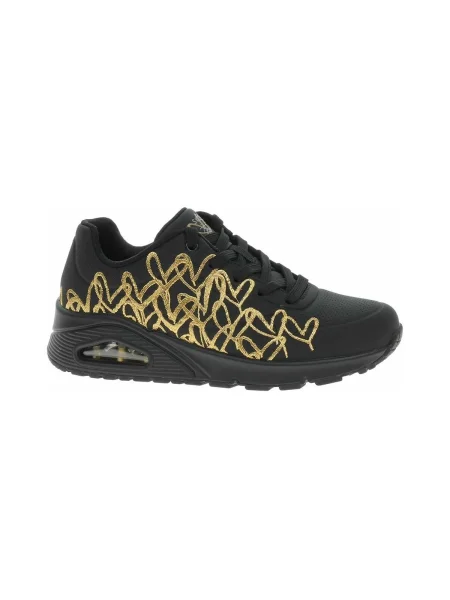 Pantofi Skechers cu motiv cu inimi negru