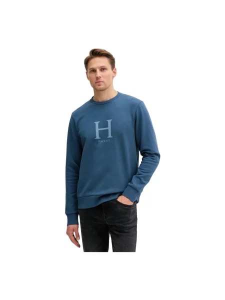 Hackett London bluza z nadrukiem niebieski